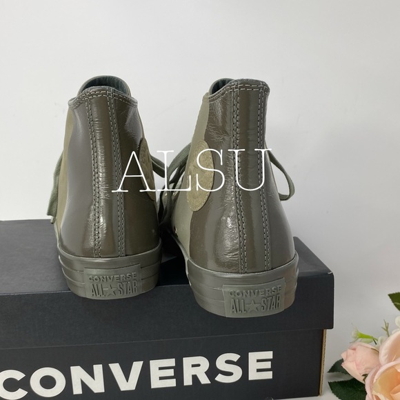 Converse Ctas High Top Leather Dark Stucco Green W - Picture 6 of 8